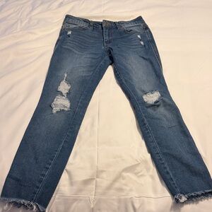 Harper Distressed Blue Boyfriend Jeans